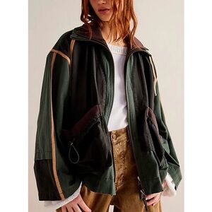 Free People We The Free Avery Layered Anorak Jacket Extra Small Anorak Linen